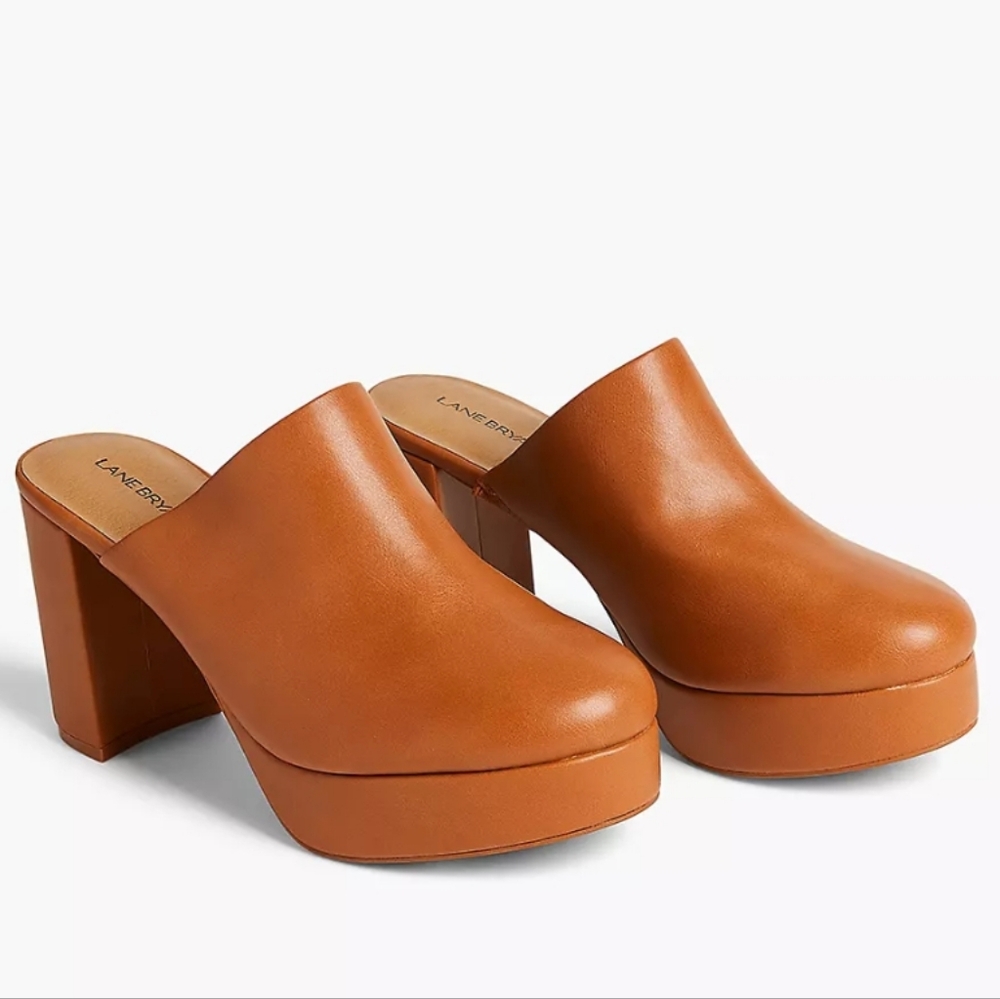 Lane Bryant Women's Dream Cloud Faux Leather Mule Platforms 12 Wide, Like New